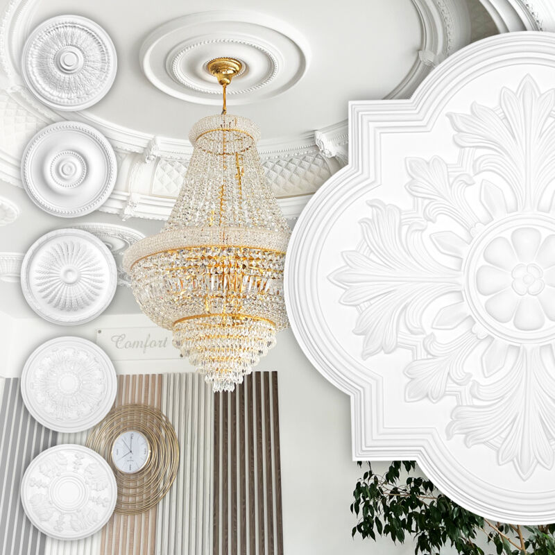 Rosette Stucco - Rosette de plafond en mousse dure de pu, robuste Hexim Perfect Série 2: B3078 - ø 508mm