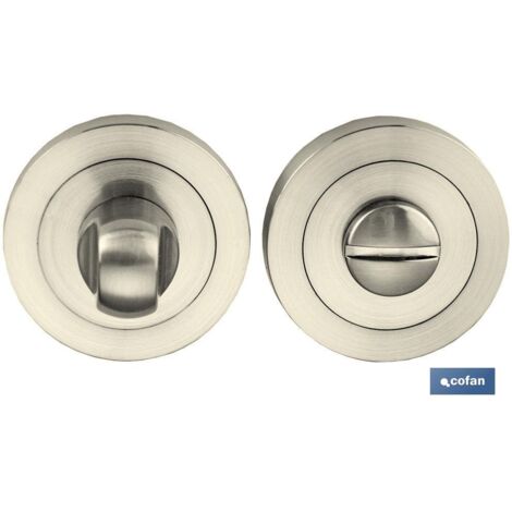 Rosettengriff mit Satin-Nickel-Entriegelung