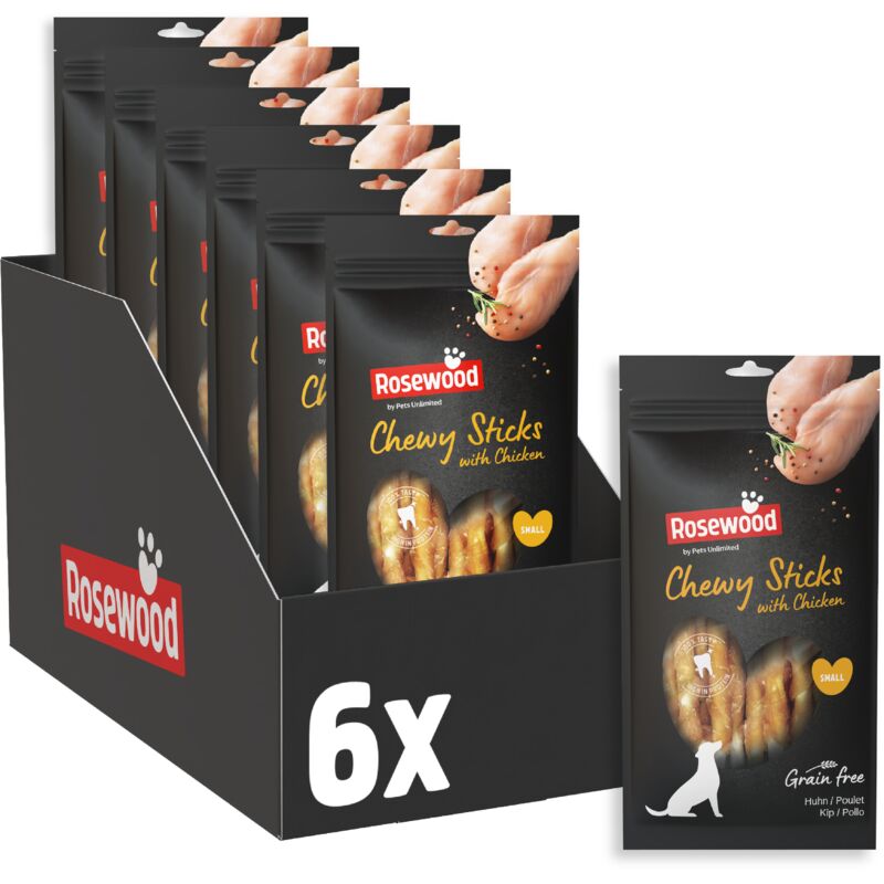Rosewood Chewy Sticks Huhn Small – Kaustangen Für Hunde Mit Huhn, Rinderhautsnack, Rohhautsnack, Unterstützt Die Zahnpflege, Ohne Getreide Und