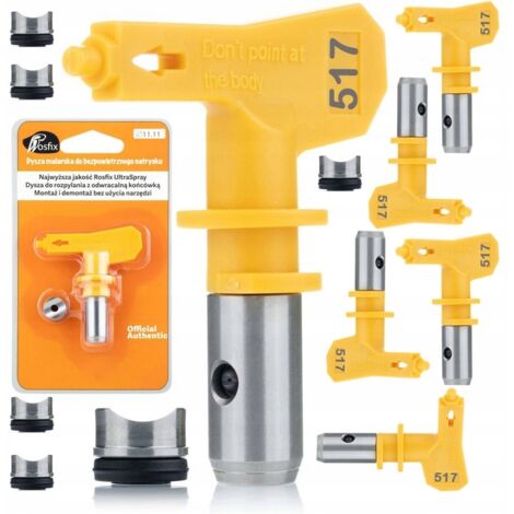 Rosfix 5X Buse de Peinture Ultra Spray 517 – Jet 25 cm, 0,009" Pour Latex, Ignifuges, Élastomères
