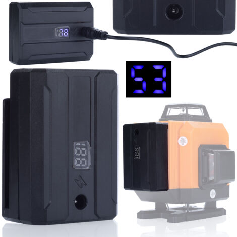 Rosfix Batterie pour Niveau Laser 3500 mAh – Avec Écran LCD  3,7V, 4,2V Max  7x5x2,8 cm, 105g  Haute Capacité, Sécurité  compatible avec niveaux laser Hilda, Pracmanu