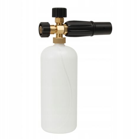 Rosfix Buse de Mousse M22 1L – Laiton, Réservoir Transparent, 180 Bar, 60°C Filetage M22x1,5 Jet Réglable compatible avec nettoyeur haute pression Kärcher HD/HDS