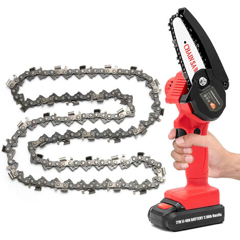 Rosfix Chaîne Tronçonneuse 8" 3/8" 48 Maillons – Acier 65Mn, Faible Vibration, Lubrification Optimale  Pour Mini Scie Électrique  Accessoire de Coupe Bois
