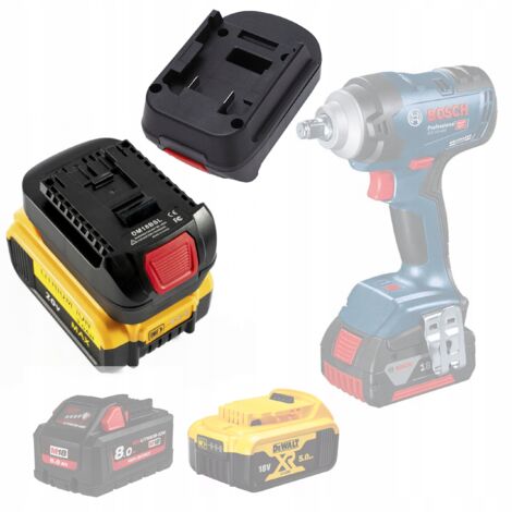 Rosfix Dewalt / Milwaukee Adapter für Bosch Akku (DM18BSL)