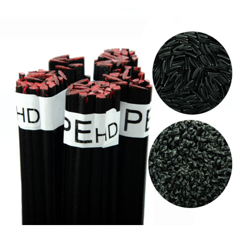 Rosfix Fil de Soudure Plastique PEHD Noir 100g – Mélange Triangulaire 3,5mm et Bande 8mm  Longueur 42cm  260–310°C  Pour HDPE, PE-HD  Accessoire de Réparation Plastique