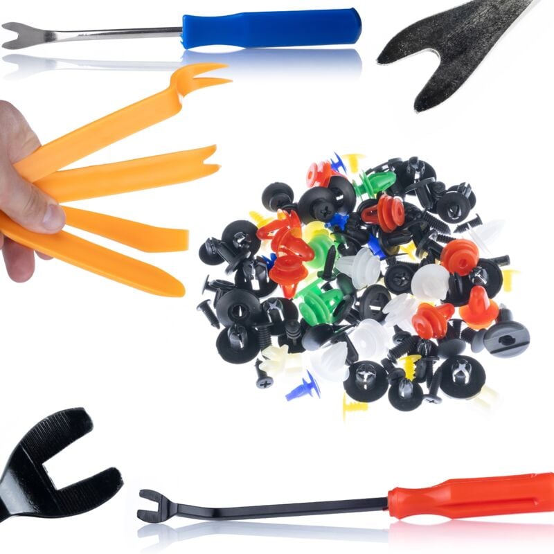 Rosfix Set perni auto universali 1000 pz. + Rosfix Set di attrezzi per togliere i prigionieri dell'auto, 6 pz.