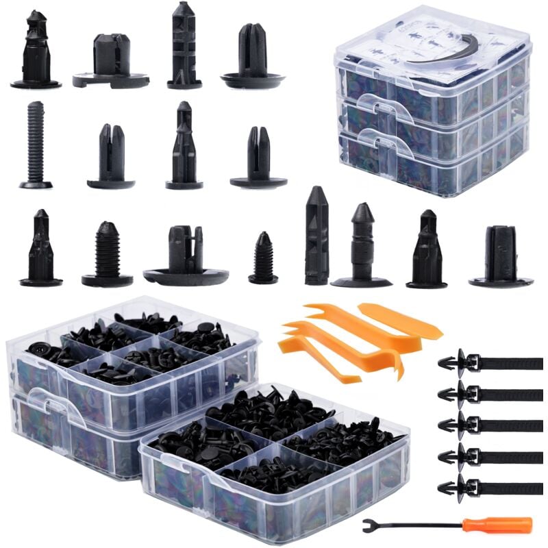 Rosfix Set borchie per auto 630 pz. in una scatola di plastica