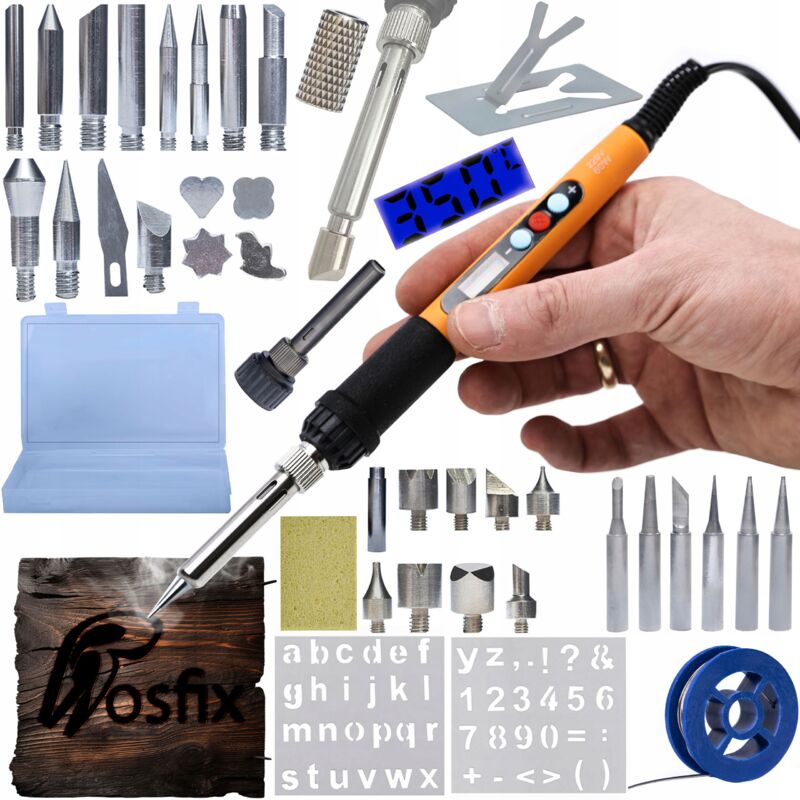 Rosfix Set saldatore di precisione Rosfix Orange Rottweiler OR60W Electric serie S + 30 elementi a legna + Scatola di plastica 160x240x30mm