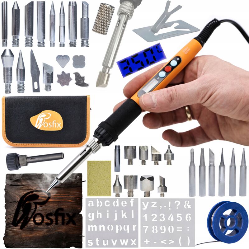 Rosfix Set saldatore di precisione Rosfix Orange Rottweiler OR60W Electric serie S + 30 elementi a legna + Organizer (astuccio) 265x140x50mm