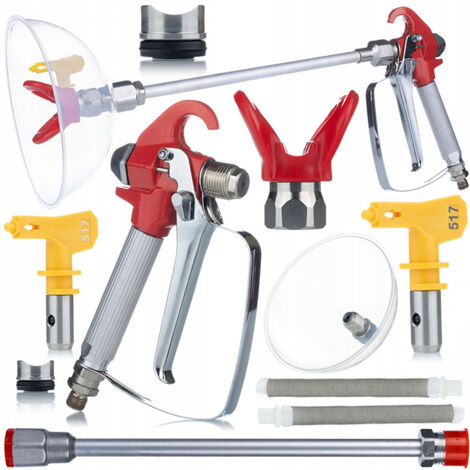Rosfix Kit pour Pistolet à Peinture avec Protection Anti-Éclaboussures 517 – Jet 25 cm, 0,009"  Pour Latex, Ignifuges