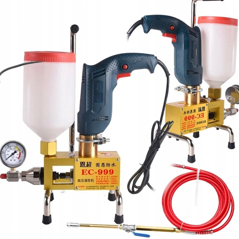 Rosfix Pompe d’Injection Haute Pression PI-PUMP 9999 – 910W, 15000 PSI, 0–1 L/min Pour Résines PU/Époxy Étanchéité Fissures Béton Accessoire de