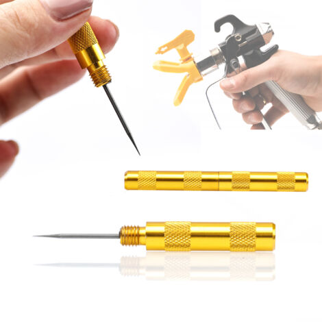 Rosfix Outil de Nettoyage Doré pour Pistolet à Peinture – Précision Maximale  Pour Buses, Capuchons, Réservoirs  Accessoire pour Entretien de Pistolet Pulvérisateur