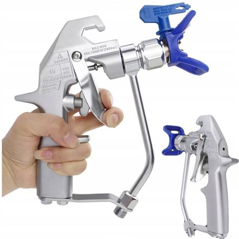 Rosfix Pistolet à Peinture PM2PRUS04 – Déclencheur 2 Doigts, Filetage 1/4", Buse 517, Garde 7/8"  Pour Enduits, Peintures Denses  Accessoire pour Pulvérisateur Airless