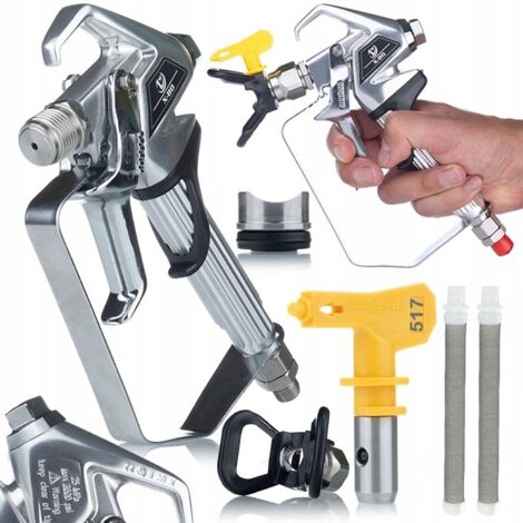 Rosfix Pistolet de peinture linéaire Rosfix UltraSpray PMLRUS01 avec protection + Buse de peinture Rosfix Ultra Spray 517 + 2x Filtre de tube blanc 60 mesh