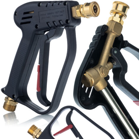 Rosfix Pistolet Nettoyeur Haute Pression 5000 PSI – M22-14 et Raccord Rapide 1/4"  300°C, 300 Bar  Sécurité Blocage  compatible avec nettoyeur haute pression Kärcher HD, HDS
