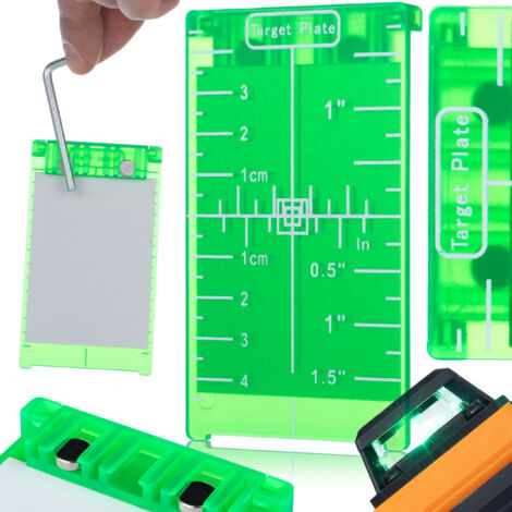 Rosfix Plaque Cible Laser Verte – Aimants Intégrés, Échelle 3D, 10x7cm  Haute Précision  Pour Niveau Laser Orange Eye  Accessoire de Mesure Professionnel