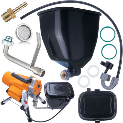 Rosfix Réservoir Peinture 6L pour Pulvérisateur Airless – Plastique Résistant Noir  Couvercle, Filtre, Raccord  compatible avec pistolet à peinture Graco GX-FF, ST-Max