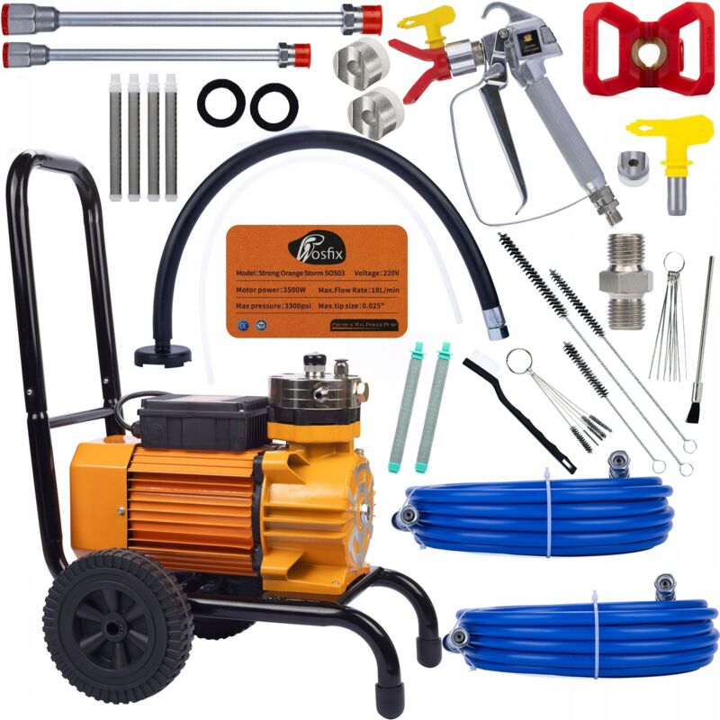 Rosfix Rosfix Strong Blue Storm SBS03 unità 3500W 22MPA 18L/min+lancia 50cm+punzoni+tubo da 13m+adattatore per tubo+4x filtro 60mesh+2x filtro