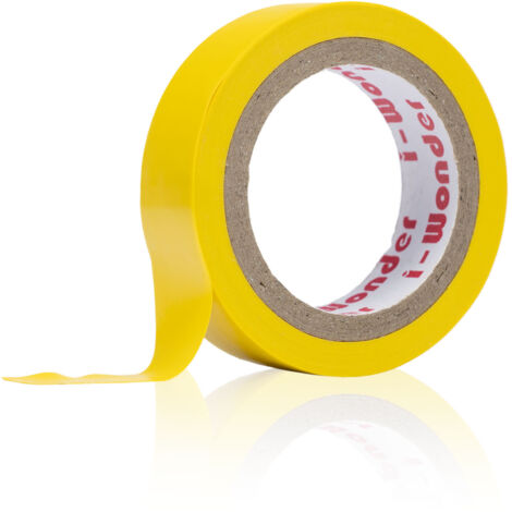 Rosfix Ruban Isolant PVC Jaune 10m – 16 mm x 0,13 mm  Résistant à 80°C  Haute Adhérence et Élasticité  Pour Câbles Électriques  Accessoire Électrique