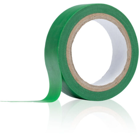 Rosfix Ruban Isolant Vert 10m – PVC Résistant, 0,13 mm Épaisseur  16 mm Largeur  Température Max 80°C  Pour Câbles Électriques, Étanchéité  Accessoire Électrique