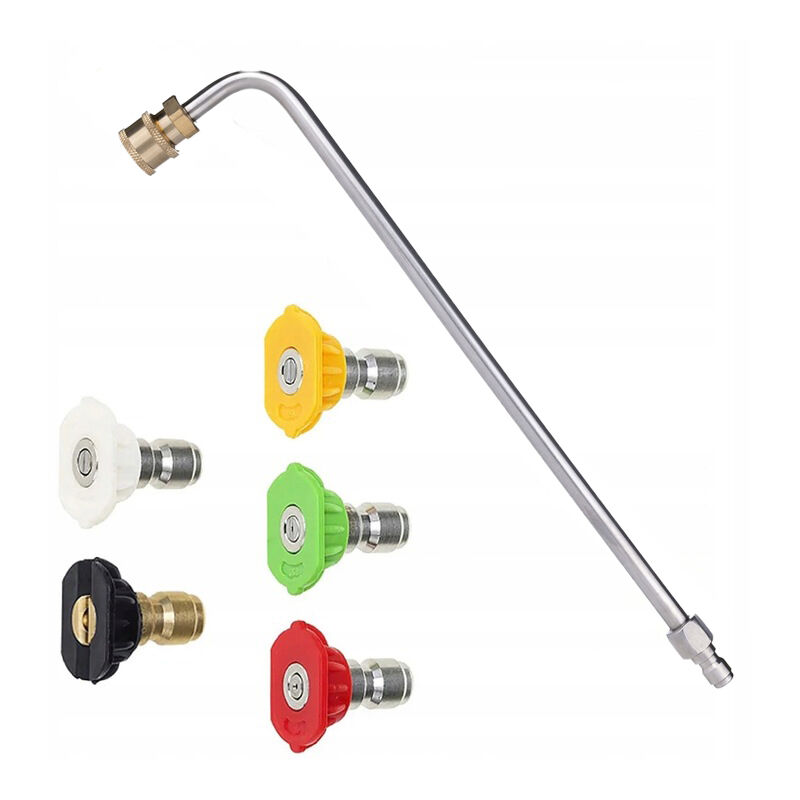Image of Rosfix Set 5 ugelli ad attacco rapido per idropulitrice (0°, 15°, 25°, 40°, 60°) + Lancia per idropulitrice 1/4'' 34cm, piegata 90°