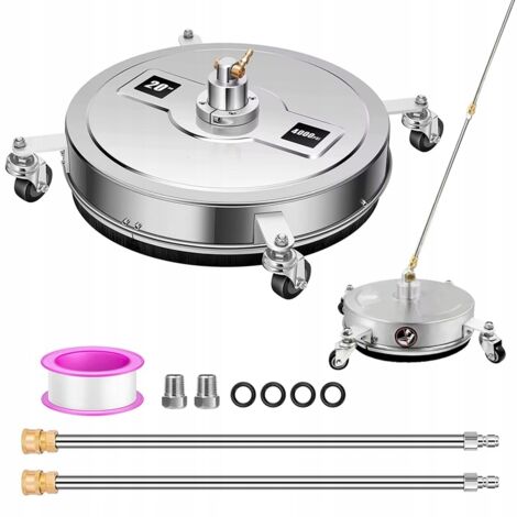 Rosfix Set Brosse de Nettoyage T-Racer 50cm – INOX, 275 Bar, 1/4" Quick Connect  2 Lances 86cm, 2 Buses 25°  pour Terrasse, Béton, Pavés  Accessoire Nettoyeur Haute Pression