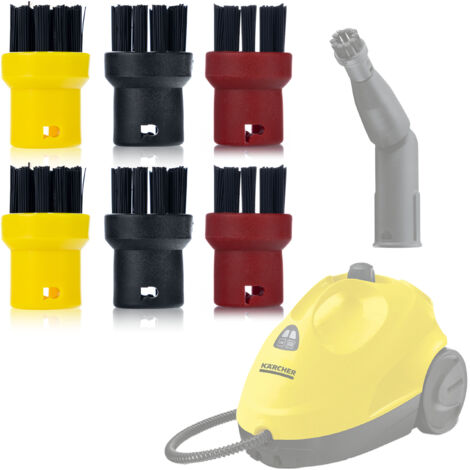 Rosfix Set Brossettes Rondes pour Nettoyeur Vapeur – Lot de 6  Nylon Résistant  Pour Recoins, Joints, Robinets  compatible avec nettoyeur vapeur Kärcher SC 1–SC 5.800