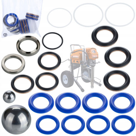Rosfix Set Kit Réparation Pompe Tornado RTR5 – Pièces de Rechange Complètes Pour Entretien Agitateur de Peinture Prolonge la Durée de Vie Accessoire Pompe Airless