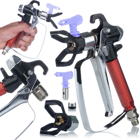 Rosfix Set Pistolet à Peinture UltraSpray RedJet RJ1 – Buse 517, 3000 PSI, Filetage 1/4" Filtre Intégré pour Murs, Plafonds, Meubles Accessoire pour Peinture Airless