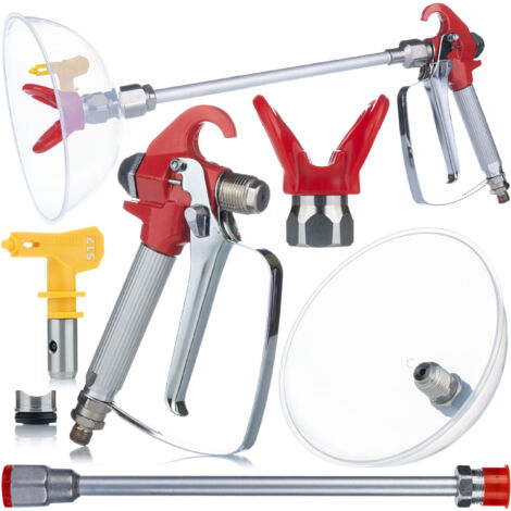 Rosfix Set Pistolet Peinture Airless UltraSpray – 3000 PSI, Buse 517, Lance 30 cm, Filtre Intégré  Protection Anti-Éclaboussures  Accessoire pour Station de Peinture