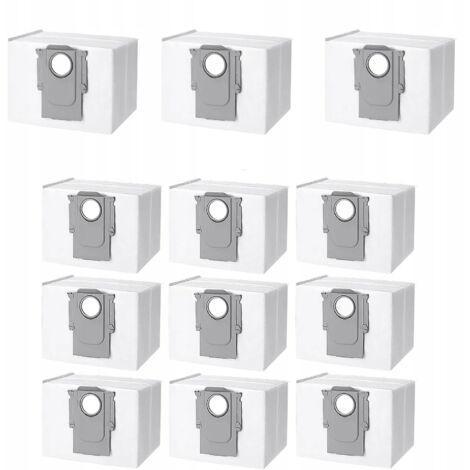 Rosfix Set Sacs Aspirateur 1,8 L x12 – 4 Couches avec Fermeture Automatique  Certifié CE RoHS  Accessoire Universel pour Stations de Vidage d’Aspirateurs Robots
