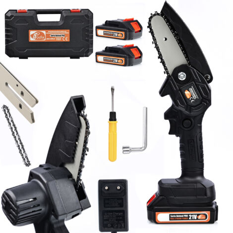 Rosfix Set Tronçonneuse Électrique Sans Fil Black Piranha BPW21V – 21V, 800W, Guide 4", 2x Batteries Lithium, Perche 220cm  Pour Bois, Jardin  Scie à Chaîne Rechargeable