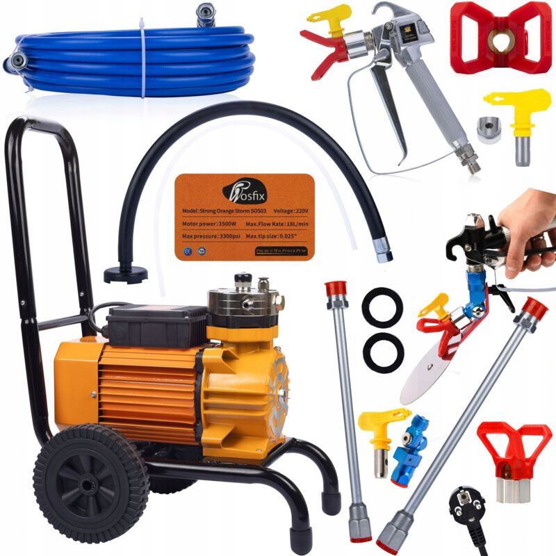 Rosfix Unità di verniciatura Rosfix Strong Blue Storm SBS03 3500W 22MPA 18L/min Taglierina colore per unità di verniciatura + ugello e coperchio +
