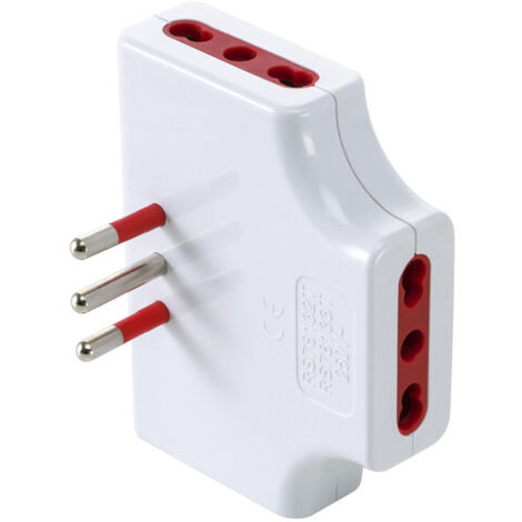 ROSI 78132 ADATTATORE PIATTO TRIPLO 10A 3PR BIP C/LIMIT- 1,0 pz