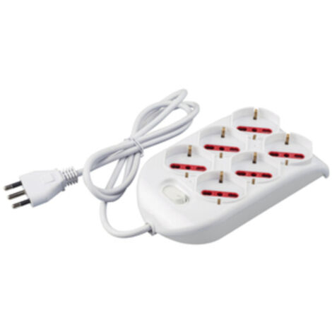 ROSI 94124 MULTIPRESA 6PR BIP SCHUKO + INT 1 PZ
