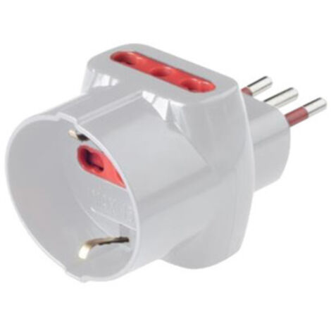 ROSI ADATT. TRIPLO 10A-2PR.BIP+1 SCH. CON LIMITATORE