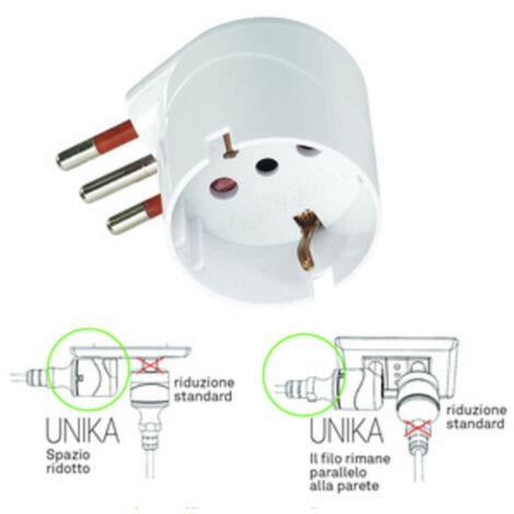 ROSI ADATTATORE SCHUKO 90 10A 2P+T