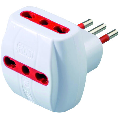 Rosi ADATTATORE TRIPLO RS78041T spina 2P+T 10A - prese 3 x 10/16A