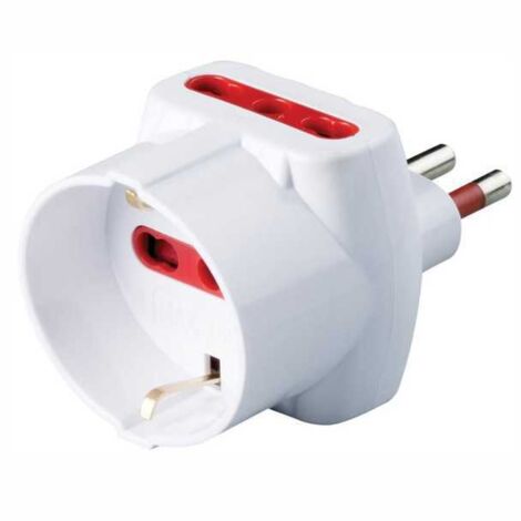 Rosi electrical equipment triple adapter 2p+t plug 2p+t socket with schuko rs78045t