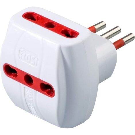 Rosi materiale elettrico adattatore triplo 2p+t 10 16a colore bianco rs78041t