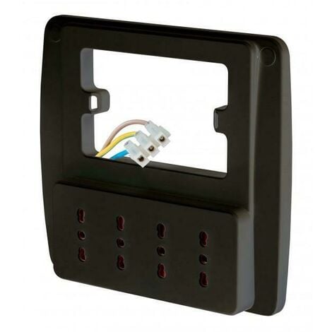 Rosi materiale elettrico multipresa da parete 4 posti bipasso colore nero rs94131