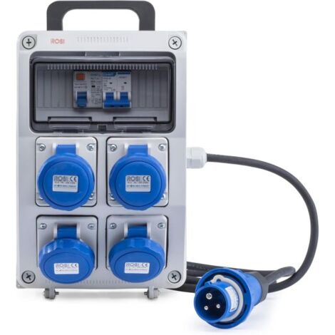 ROSI Quadro Cantiere 220V 4 prese CEE Grigio/Blu - 2240-E