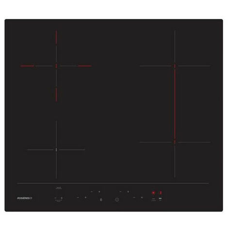 Rosieres – Plaque vitrocéramique 4 foyers – Zone flexible 40 x 19 cm – Puissance 6500 W – Commande tactile – RH64DBCP2