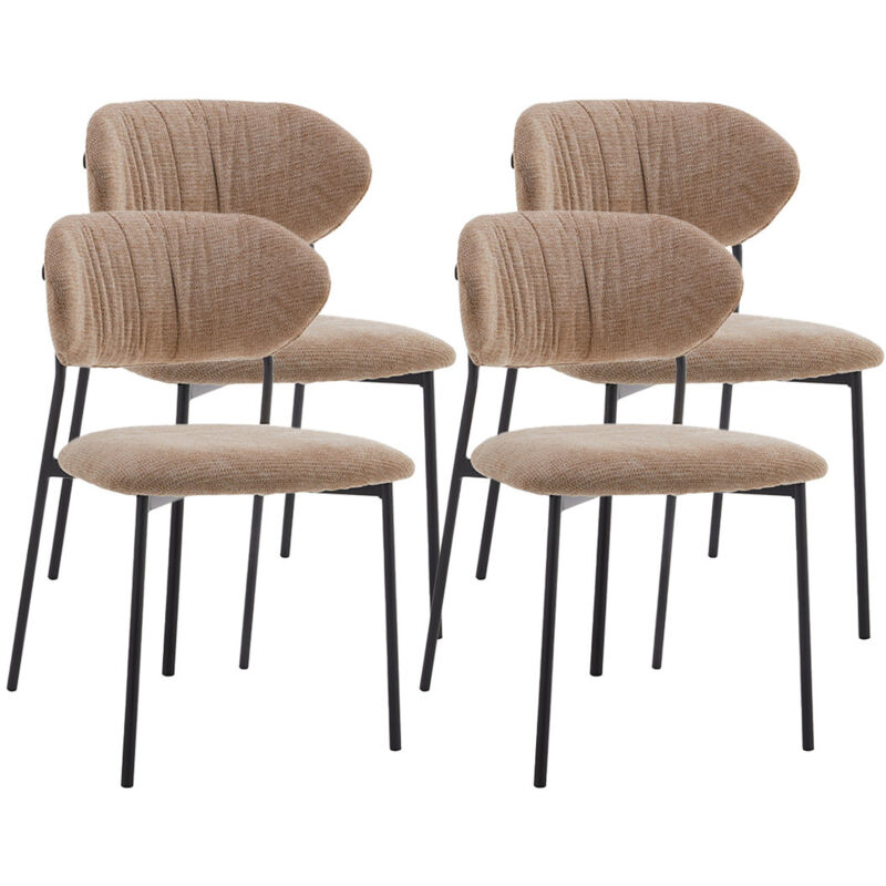 Lisa Design - Rosita - lot de 4 chaises - en tissu - beige - beige