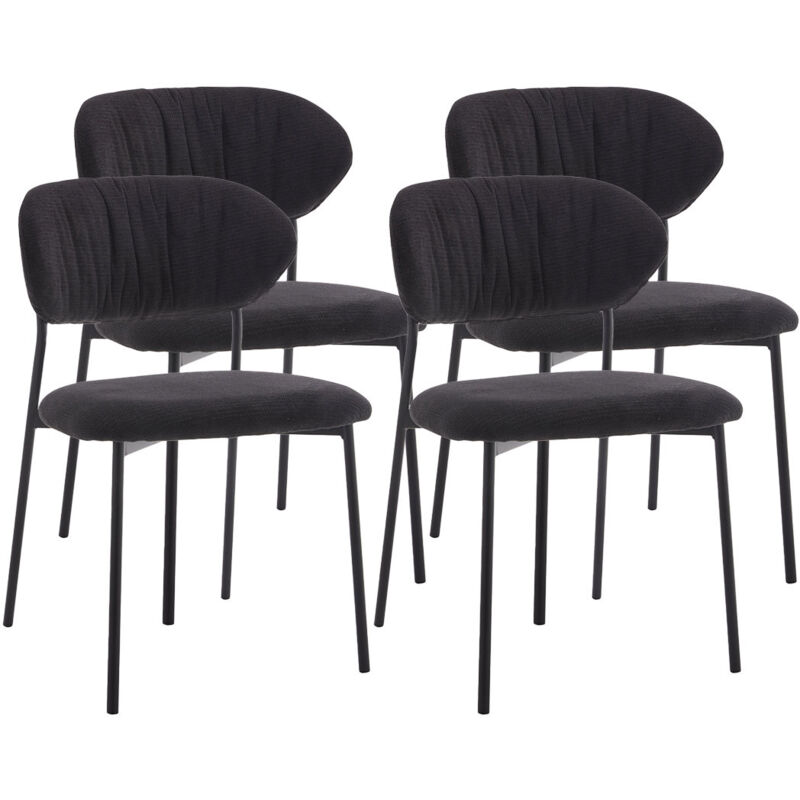Lisa Design - Rosita - lot de 4 chaises - en tissu - gris anthracite - gris anthracite