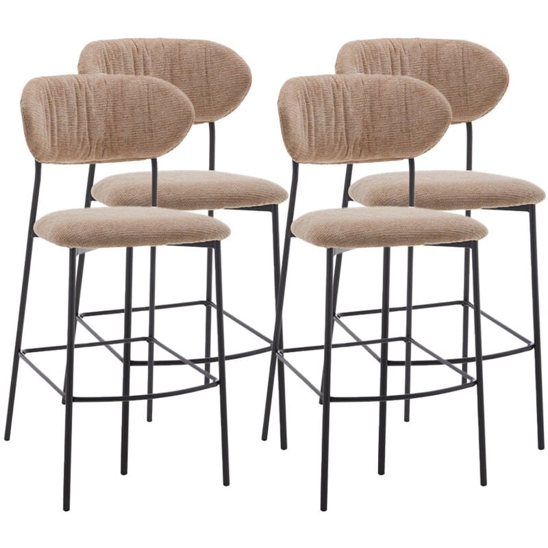 Lisa Design - Rosita - lot de 4 tabourets de bar - en tissu - beige - beige
