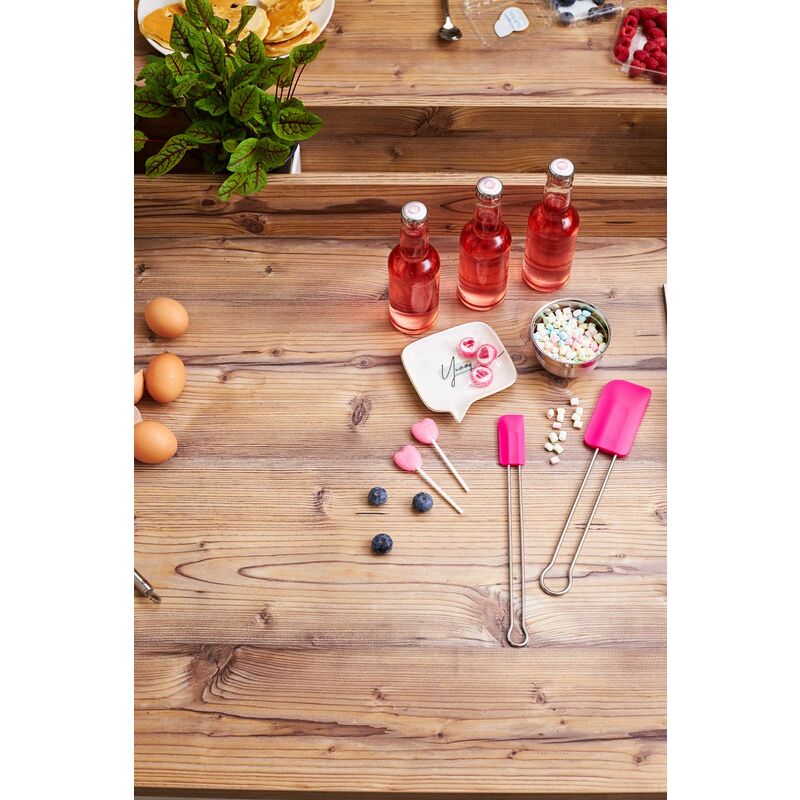 Image of RÖSLE Pink Charity Edition Spatola Marisa, Utensile da Cucina per la Preparazione e la Cottura degli Alimenti, in Robusto Silicone, 26 cm, Acciaio