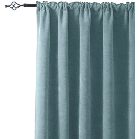 Rosnek Rideaux Occultants en Chenille 510GSM 132x213cm Bleu Sarcelle - Lot de 2 Thermique