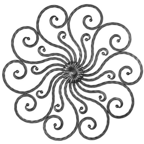 DECO FER FORGE Rosone - Altezza 780mm larghezza 780mm in quadro martellato da 12mm - Ferro battuto - Saldatura
