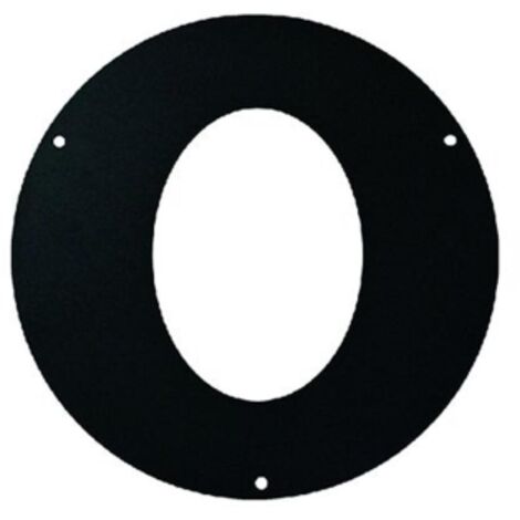 Rosone anello ellittico 45o spessore 2 mm   12 cm in acciaio alluminato nero per uso interno